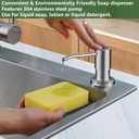 Dish Soap Dispenser for Kitchen Sink, Built in Sink Soap Dispenser Brushed Nickel, Countertop Soap Dispenser Stainless Steel Pump with 47" Extension Tube kit, No Need to Fill Little Bottle Again