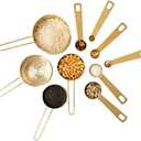 Gold Measuring Cups & Measuring Spoons 10-Piece Set (4 Cups; 6 Spoons)