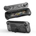 EJGAME TPU Protective Case with Front Cover Compatible with ASUS ROG Ally X, Shock-Absorption, Non-Slip and Anti-Scratch Design Cover Protector with Tempered Glass Screen Protector-Black