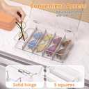 FUNGRINS Sunglasses Organizer, acrylic Clear Plastic Stackable sunglasses case with 5 Compartments, Glasses Organizer sunglasses holder for Multiple Pairs of glasses -2 Pack