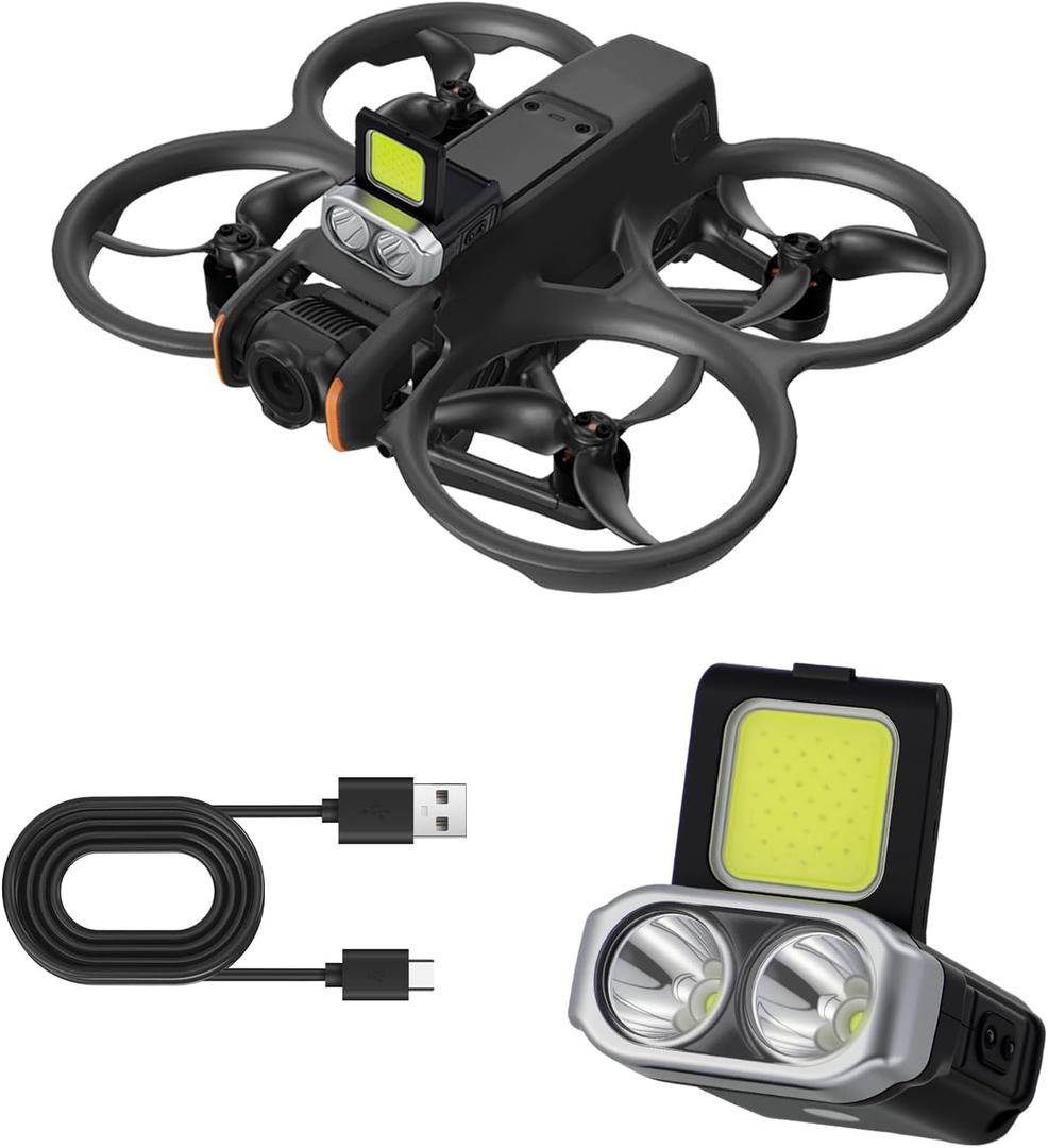 Strobe Light for DJI Avata 2/Avata, Universal LED Searchlight & Anti-Collision Night Flying Light, Tactical Spotlight for Enhanced Visibility and Navigation Fits DJI Mini 4 Pro/Mini 3 Pro/Mni 2/Air 3/Air 2S/Mavic 3/Mavic 2, Avata 2
