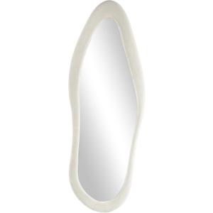 Deco 79 Velvet Room Wall Mirror Wavy Entryway Mirror, Wall Mounted Mirror 26" x 2" x 65", White