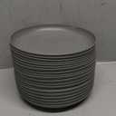LIYH 20 PCS Wheat Straw Plates - 9 Inch Unbreakable Dinner Plates - Plastic Plates Reusable - Dishwasher & Microwave Safe, Camping Plates Outdoor (Grey)