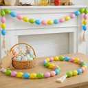 Oudain 7.9 FT Easter Egg Garland Kit Easter Hanging Ornament Colorful Egg Bunting Banner Tree Decorations for Indoor Outdoor Home Wall Fireplace Stairs(Candy)