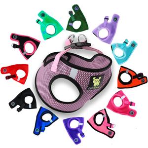 EcoBark Step in Dog Harness - Eco-Friendly Teacup Dog Harnesses for XXS, XS, and Small Dogs - Reflective and Adjustable Mini Body Halter Vest -Tiny Soft Mesh Toy Breed Harness (Lilac Pink, XXS) (XXS- 4 to 5 lbs- Chest Up to 11 in (Pack of 1))