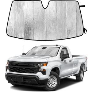 EcoNour Foldable Sun Shade Fit for Chevy Silverado 1500 2019-2024 2025 2026