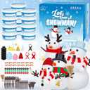 12 Pack Christmas Craft, DIY Snowman Kit for Kids, Build a Snowman Kit Indoor Decorations, Creative Kids Air Dry Modeling Clay, Xmas Activities Snowman Making Kit Toys for Holiday Favor Supplies
