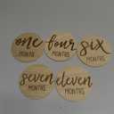 Kate & Milo Baby Monthly Milestone Marker Discs - Classic Cursive Script Wooden Discs with Reversible Photo Props for Baby Announcement and Milestones, Gender-Neutral Gift for Newborn Boy and Girl