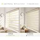 ShadesU Cordless Zebra Blinds Roller Shades, Ivory, 51" W x 72" H