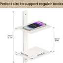 Floating Book Shelves for Wall, 6 Tier Invisible Floating Bookshelf, Vertical Spine Book Tower, Wall Mounted & Space Saving, Heavy Duty Metal Book Organizer for Home Office, 3 Pack White
