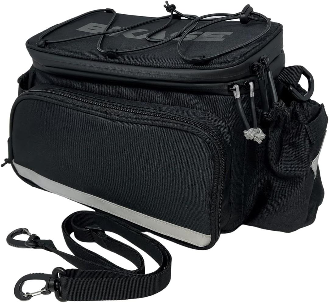 BiKase MIK Compatible Trunk Bike Bag Big Daddy with MIK Attachment, Waterproof Bag for Back of Bicycles with Panniers, Pannier Rack Bag with Water Bottle Carrier (MIK Rack not included)