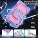 Case for Samsung Galaxy Tab A11+ Plus/A9+ 11 Inch 2025/2023,Ubearkk Case for Samsung Galaxy A9 Plus/A11+ Tablet case with Screen Protector 360 Rotating Stand Shoulder Strap Pen Holder, Purple Pink