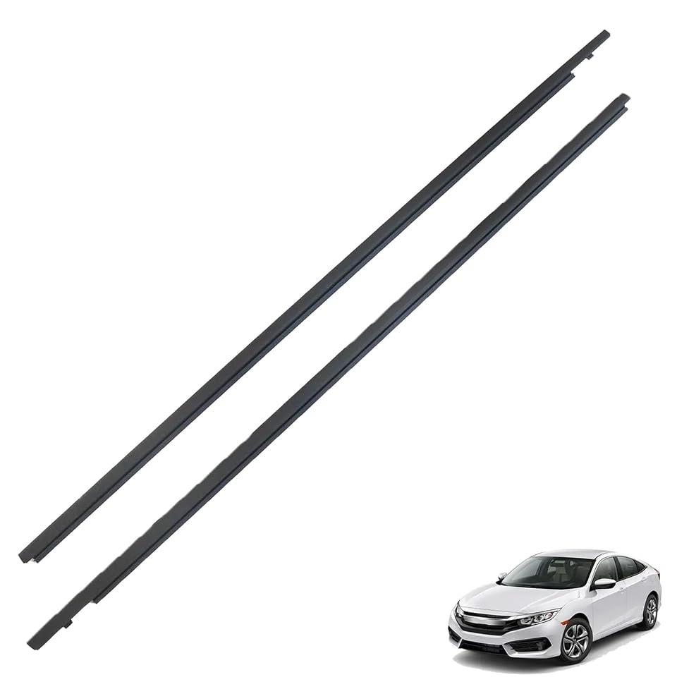 Door Belt Molding Weatherstrip Compatible with Honda Civic 2016 2017 2018 2019 2020 2-Door Window Trim Seal Strip Replace# 72450-TBG-A01 72410-TBG-A01