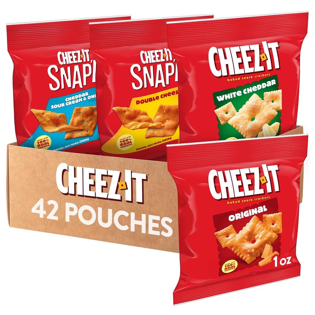 Cheez-It Cheese Crackers, Baked Snack Crackers, Lunch Snacks, Variety Pack (42 Packs), Best By: SEP 14 1025