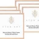 ATOBART 12x12 Picture Frames Solid Wood, 6 Pack OAK Photo Frame Set, Natural Wood Color Frames, for Wall Mounting Display