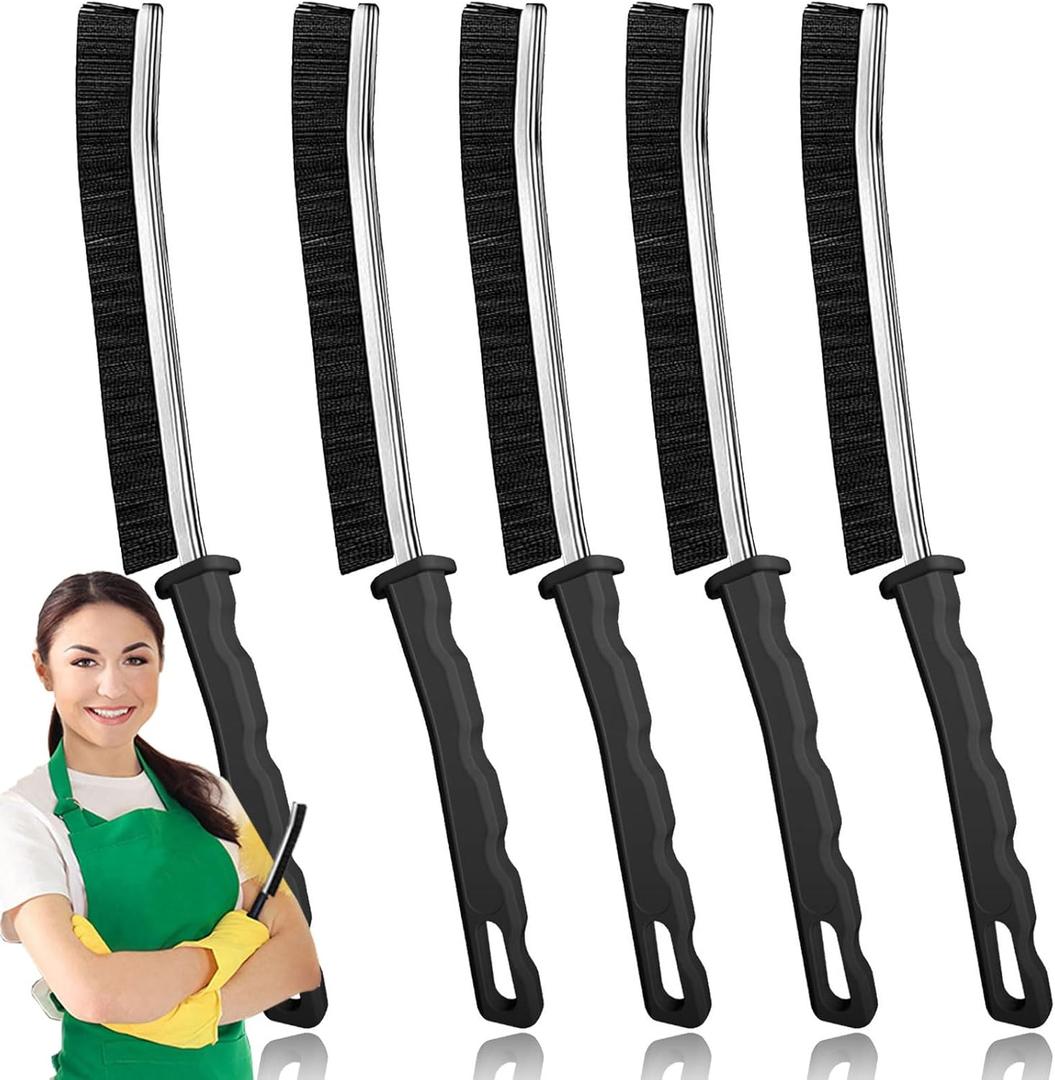 2 x Crevice Cleaning Brush, Bathroom Gap Cleaning Brush, Hard Bristle Brush for Cleaning, Multifunctional Gap Brush, for Blind, Baseboard, Fan, Window or Sliding Door Track (5pcs)