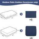 12 Pcs Patio Cushion Covers, Outdoor Rattan Sectional Sofa Cushion Covers, Replacement Washable & Reusable Furniture Protector for Patio Couch (12Pcs-Blue, 24 * 24 * 3.15-inch)