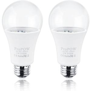 25 Watt Dusk to Dawn Light Bulbs, A19 3W Clear Cover E26 LED Bulbs Automatic on/Off Indoor/Outdoor Lighting for Porch,Garage,Driveway,Yard,Hallway,Patio(300 Lumen,Soft White,2-Pack)