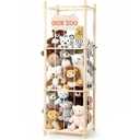 Stuffed Animal Storage & Organizer, Wooden Large Capacity Stuffed Animal Zoo with Elastic Cords, Sturdy Space-Saving Plushie Toy Shelf Cage Tower for Bedroom Playroom Nursery 54 in, Easy to Install