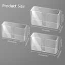 YIGII 3-Pack Clear Acrylic Tupperware Lid Organizer, Inside Cabinet Storage Bins with Adhesive Backing, Self-Adhesive Container Lid Holder for Kitchen Pantry, Modular Design, Easy Installation
