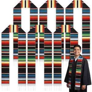 Janmercy Serape Authentic Mexican Graduation Sash Class of 2026 Hispanic Serape Stole Sash Scarf Class