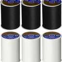 6 Pack Bundle Coats & Clark Dual Duty All-Purpose Thread - Three 400 Yard Spools each of BLACK & White