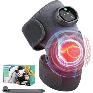 ANSGEC Heating Knee Massager, Knee Shoulder Elbow 3-in-1 Heating Vibration Massager, Portable Wireless Hot Compress Massager, Relieve Joint Pain and Pressure, Suitable for Office, Study