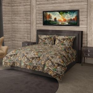 Northwest Realtree Queen Bed in a Bag Set, 1 Comforter, 1 Fitted Sheet, 1 Flat Sheet, 2 Pillowcases, All Seasons, Camo Bedding, Realtree Edge