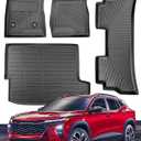 All Weather Rubber Floor Mats for Chevy Trax 2026 2025 2024 LS/LT/ACTIV/1RS/2RS, Trunk Mat Cargo Liner Custom Fit for Front & 2nd Row Backseat, Heavy Duty TPE Black Car Accessories for Buick Envista, Set name: for Trax 2024-2026
