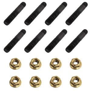 8 Sets 10.9 M8 x 43 CU SW13 M8 x 1.25 Stud Bolt Pin Screw Exhaust Manifold High Strength