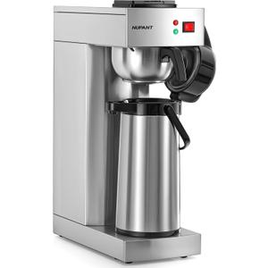 NUPANT Commercial Airpot Coffee Brewer 2.2L/74oz Dirp Coffee Maker with 24H Insulated Thermal Carafe Stainless Steel Pour Over Coffee Machine 120V/1450W COFFEE Dispenser for Caf Restaurant Cafateria