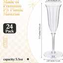 Jingmore 24 Pcs Flower Plastic Champagne Flutes, 3.5 Oz Vintage Coupes Martini, Ribbed Detachable Flower Cocktail Glasses Bulk, Plastic Champagne Glass for Wedding Prosecco Martinis Wine Party, Bar