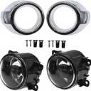 munirater 1 Pair of Clear Lens Driving Fog Lights Bumper Lamps with Bulbs Replacement for Fo-cus S/SE/SEL/Titanium 2012-2014 models