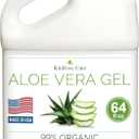Organic Aloe Vera Gel Bulk - Half Gallon - for Face, Skin, Hair & Sunburn Relief From 100 Percent Pure Aloe Vera - Cold Pressed, Vegan, Unscented - Made in USA (64 Fl Oz)