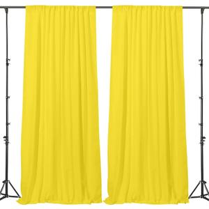 Gallety Yellow Backdrop Curtain for Wedding, Photo Backdrop Curtain for Bridal Shower Decorations - 10FT x 10FT Stage Curtains for Graduation Dances,Birthday,Summer Themed Parties,Photography (W5' x H10'(2 Panels))
