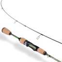 LITTMA Wild Streams Ultralight Fishing Rod 2 PCS Trout Rod Crappie Spinning Rod Panfish Rods Micro Fishing Rod Green Carbon Fiber Blank Cork Handle Beginners Fishing Rod 56/6/66/7