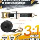2 Inch Ratchet Straps 6 Pack, 15ft Heavy Duty Tie Down Straps with J Hooks, 6000 LBS Break Strength, 2000 LBS Working Load, Cargo Ratchet Straps for Truck Trailer ATV Motorcycle