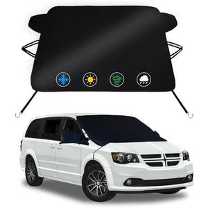 Windshield Snow Covers for Dodge Caravan Mini Van 2010-2020,2-Layer Oxford Fabric Front Windshield Cover Windproof Winter Frost and Ice Removal Hail Protector,Winter Shield Car Accessories(78"x47")
