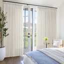 Natural Linen Curtains Pinch Pleated 84 Inches Long for Living Room Bedroom Pleat Rings Back Tab Semi Sheer Curtains 84 Inch Length Light Filtering Farmhouse Drapes Cream Ivory Birch 1 Panel 50x84