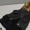 PINA Small Dog Coats - Waterproof, Warm Winter Jacket with Faux Fur Hood & Pocket (M(Chest 19.6"), Black)