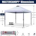MASTERCANOPY 8x8 Durable Pop Up Canopy Tent with Roller Bag, White