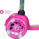 Self Balancing Kick Scooter with Light Up Wheels, Extra Wide Deck, 3 Wheel Platform, Foot Activated Brake, 75 lbs Limit, Kids & Toddlers Girls or Boys, for Ages 3 and Up
