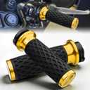 TIGERSGATE 1" Silicone Handlebar Grips with Front & Rear End Cap for Harley 2002-2017 V-Rod, 1996-Up XL, 1996-2007 Touring, 2008-2013 XR, 1996-2017 Dyna,1995-2015 Softail, Gold