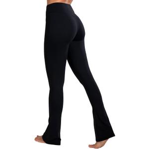 Sunzel High Waist Mini Flared Leggings for Women, Tummy Control Casual Flare Yoga Pants for Yoga Workout Gym (Medium, Black)