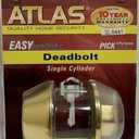 ATLAS - EASY INSTALLATION - DEADBOLT - NEW - BRASS - SINGLE CYLINDER