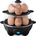 Dash Deluxe Egg Cooker - Boiler, Poacher & Steamer - Includes Measuring & Recipe Guide - Dishwasher Safe - Holds 12 Eggs, Black