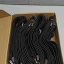 Saintrygo 8 Pcs 80 Inch Adjustable Flat Bungee Cords with Hook Heavy Duty Elasticity Long Bungee Straps 1 Inch Width Latex Straps Anti Rust Metal Buckle Luggage Rope (Black)