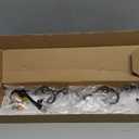 Coat Rack Wall Mount Wooden Hat Rack for Wall Hooks Pine Real Wood Plank 16.9" White Coat Hanger with 5 Black Triple Hooks for Hanging Coat Hat Jacket