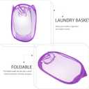 GALPADA Foldable Mesh Laundry Basket with Handles and Side Pocket Portable Pop-up Laundry Hamper for College Dorms Small Apartments and Travel