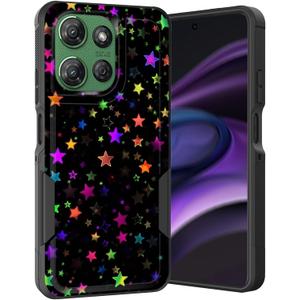 for Moto G Stylus 5G 2025 Case,Dual Layer Hybrid Heavy Duty Rugged Shockproof Hard PC +Soft Silicone Protective Case for Motorola Moto G Stylus 5G 2025,Colorful Stars